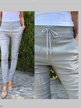 Bevy FLOG Shely Gray Herringbone pants elastic waist size 25